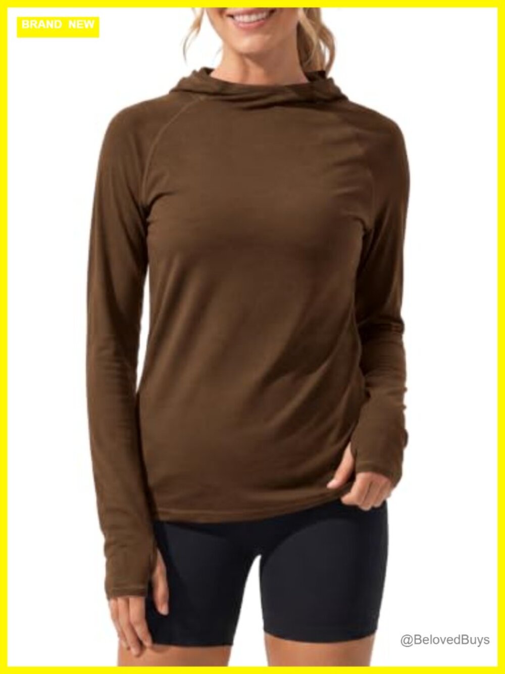 Merino Wool Blend Hoodie Lightweight Mock Neck Pullover Thumb Hole